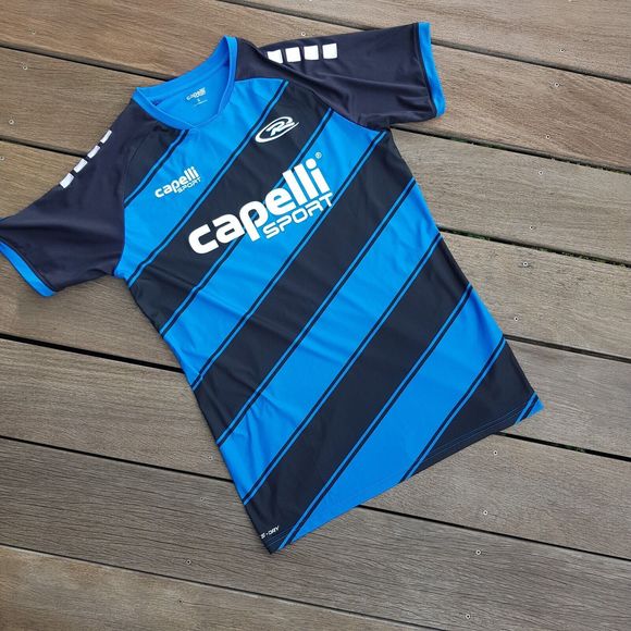 Capelli Sport Shirt Mens Small Blue Rush Soccer Jersey Short Sleeve Football 83 - Picture 1 of 10